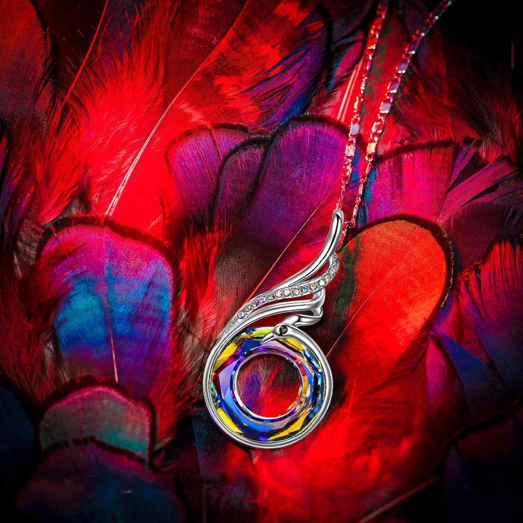 Flaming Phoenix Fire Swirl Necklace