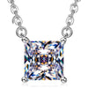 Classic Sqaure Cut Diamond Created Necklace