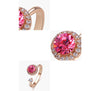 Twisted Pink Austrian Elements Circular Halo Adjustable Ring