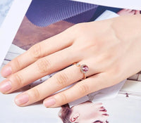 Twisted Pink Swarovski Elements Circular Halo Adjustable Ring