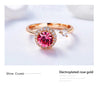 Twisted Pink Austrian Elements Circular Halo Adjustable Ring