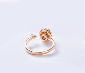 Twisted Pink Austrian Elements Circular Halo Adjustable Ring