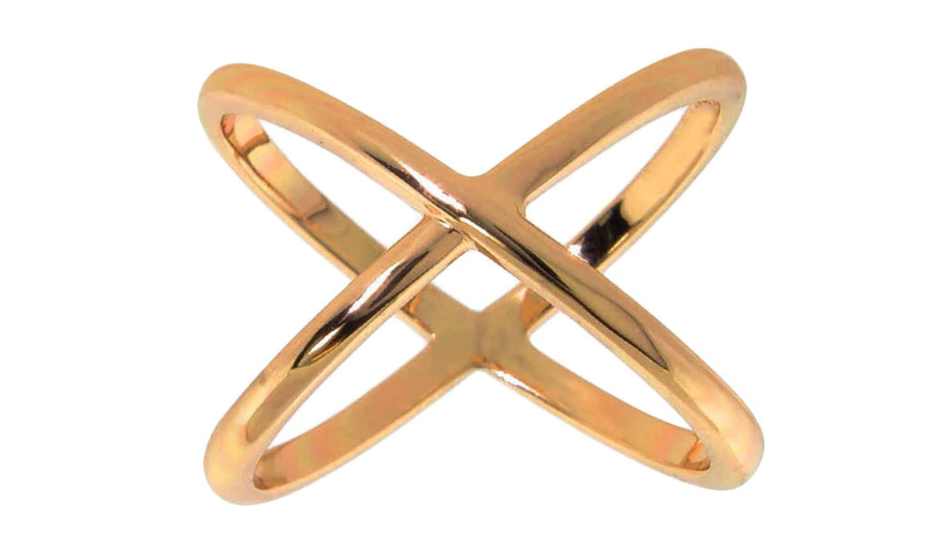 X Cross Ring in 18K Gold Plated