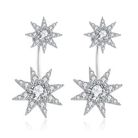Starburst Swarovski Crystal Double Earrings