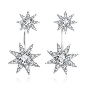 Starburst Austrian Crystal Double Earrings