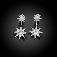 Starburst Swarovski Crystal Double Earrings