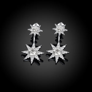 Starburst Austrian Crystal Double Earrings