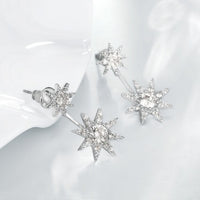 Starburst Swarovski Crystal Double Earrings