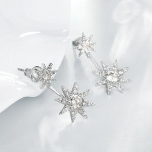 Starburst Austrian Crystal Double Earrings