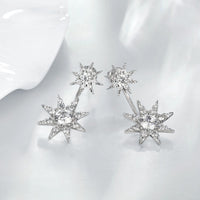 Starburst Swarovski Crystal Double Earrings