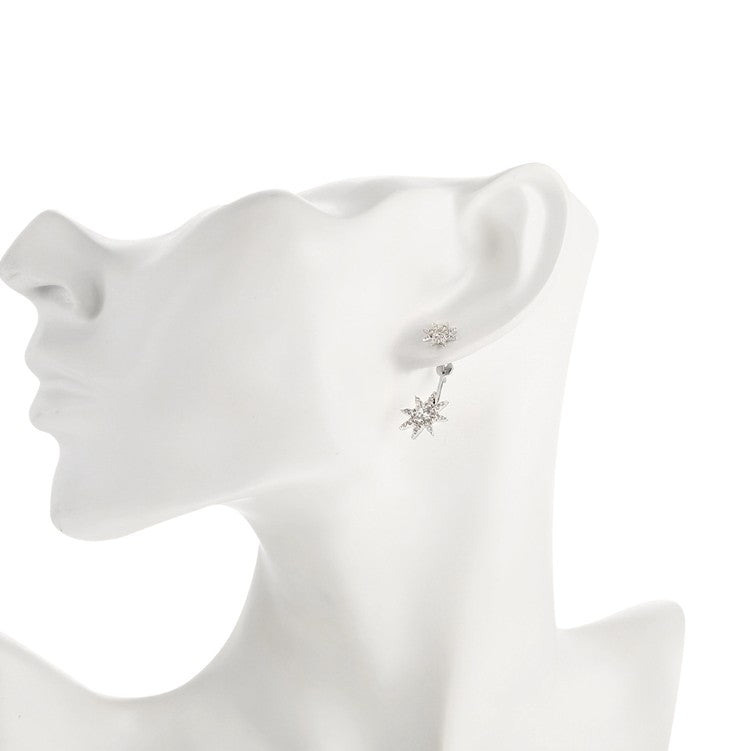 Starburst Swarovski Crystal Double Earrings