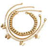 3 Piece Chain and Butterfly Bracelet Set 18K Gold Plated Bracelet