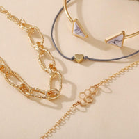 4 Piece Chain Bracelet Set 18K Gold Plated Bracelet