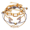 4 Piece Chain Bracelet Set 18K Gold Plated Bracelet