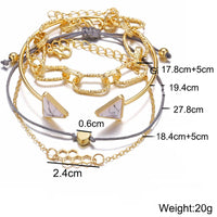 4 Piece Chain Bracelet Set 18K Gold Plated Bracelet