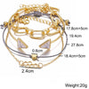 4 Piece Chain Bracelet Set 18K Gold Plated Bracelet