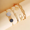 4 Piece Medallion Bracelet Set 18K Gold Plated Bracelet