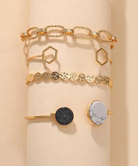 4 Piece Medallion Bracelet Set 18K Gold Plated Bracelet