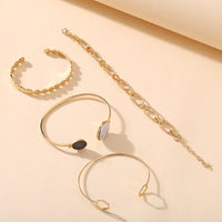 4 Piece Medallion Bracelet Set 18K Gold Plated Bracelet