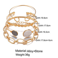 4 Piece Medallion Bracelet Set 18K Gold Plated Bracelet