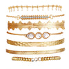 7 Piece Geometric Bangle Set With Austrian Crystals 18K Gold Plated Bracelet