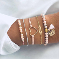 5 Piece Infinity Bracelet Set 18K Gold Plated Bracelet