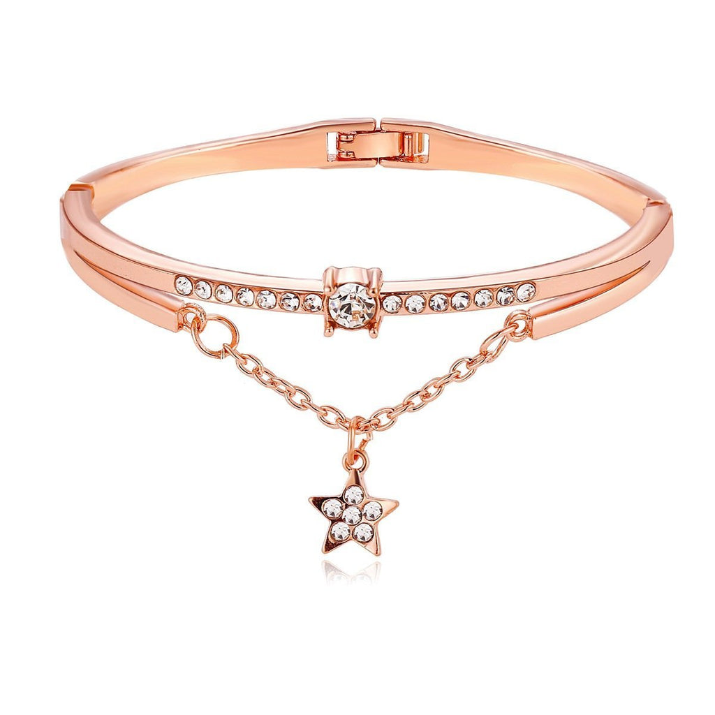 Star Drop With Austrian Crystals 18K Rose Gold Plated Bracelet in 18K Rose Gold Plated