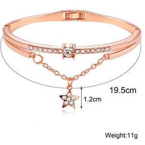 Star Drop With Austrian Crystals 18K Rose Gold Plated Bracelet