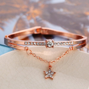 Star Drop With Austrian Crystals 18K Rose Gold Plated Bracelet