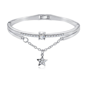 Star Drop With Austrian Crystals 18K White Gold Plated Bracelet