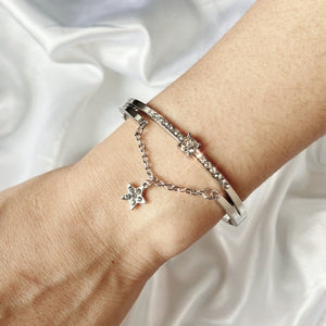 Star Drop With Austrian Crystals 18K White Gold Plated Bracelet