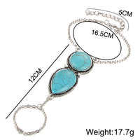 Turquoise Hand Bracelet 18K Gold Plated Bracelet