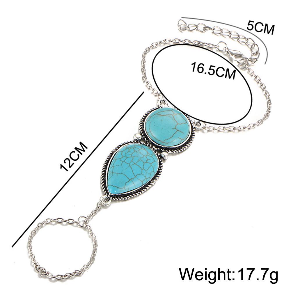 Turquoise Hand Bracelet 18K Gold Plated Bracelet