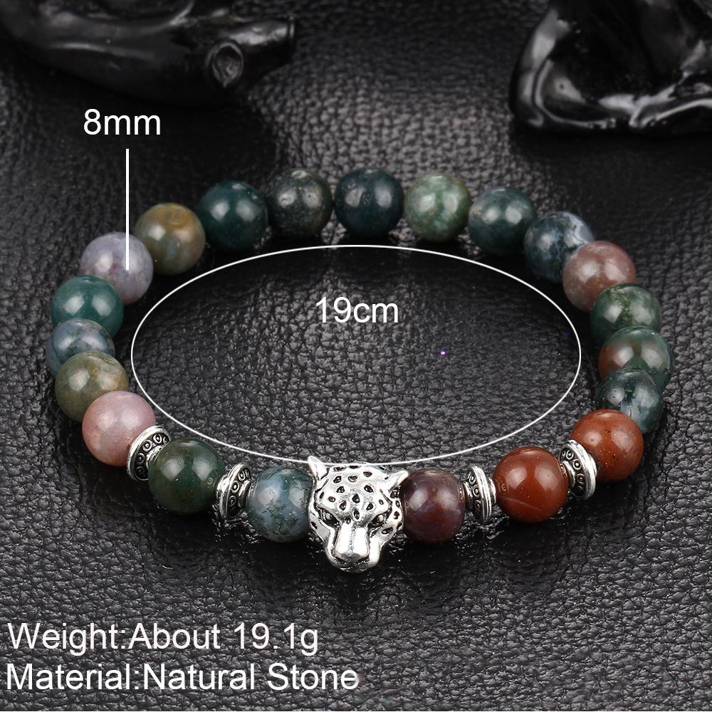 Jaguar Natural Stone Stretch 18K White Gold Plated Bracelet