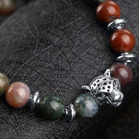 Jaguar Natural Stone Stretch 18K White Gold Plated Bracelet