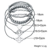 5 Piece Blue Bohemian Tree of Life Bracelet Set 18K White Gold Plated Bracelet