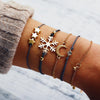 5 Piece Blue Winter Bracelet Set With  Crystals 18K White Gold Plated Bracelet