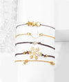 5 Piece Blue Winter Bracelet Set With  Crystals 18K White Gold Plated Bracelet