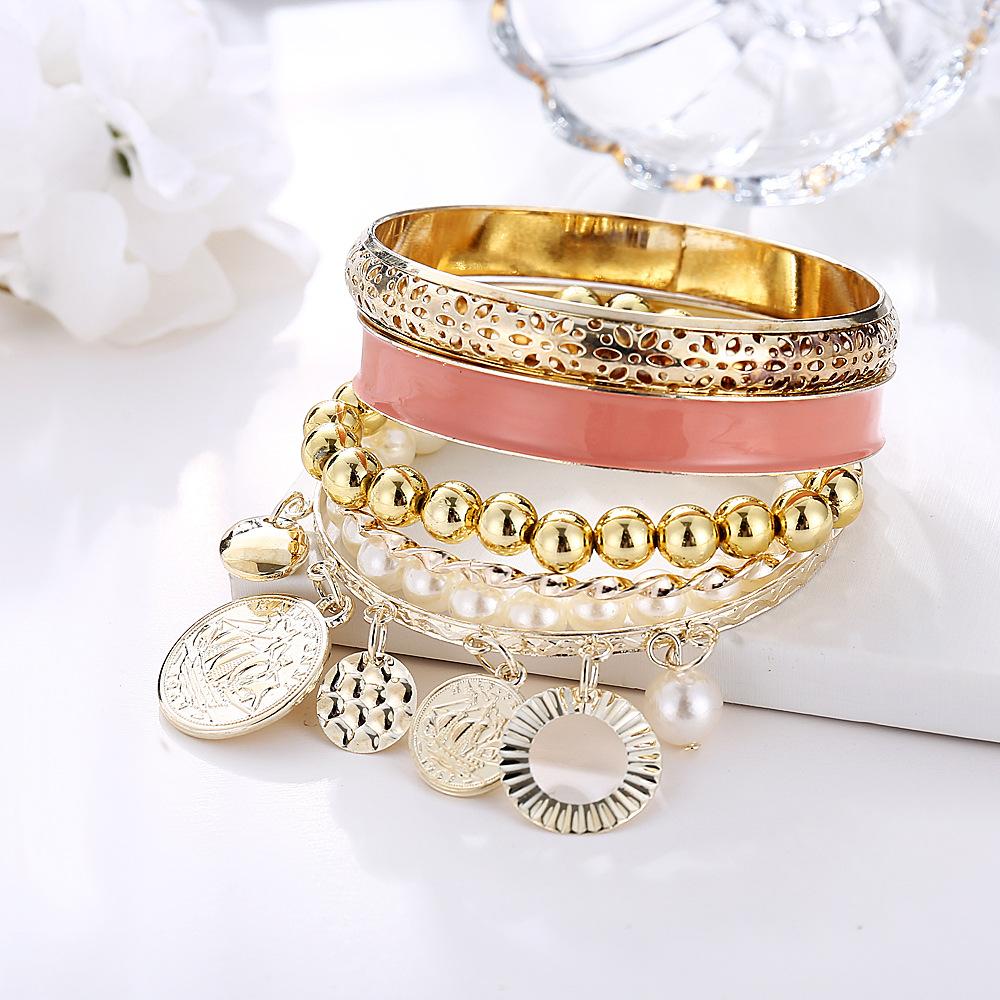 Buy Fashion Frill Trending 4 Multilayer Geometric Gold Plated Adjustable  Charm Bangle Bracelet For Girls Women Set of 4 Jewellery Online at Best  Prices in India - JioMart.