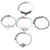 5 Piece Heartbeat Bracelet Set 18K White Gold Plated Bracelet