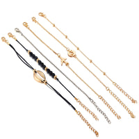 6 Piece Around the World Bracelet Set 18K Gold Plated Bracelet