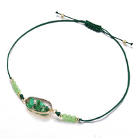 Natural Stone Green 18K Gold Plated Bracelet