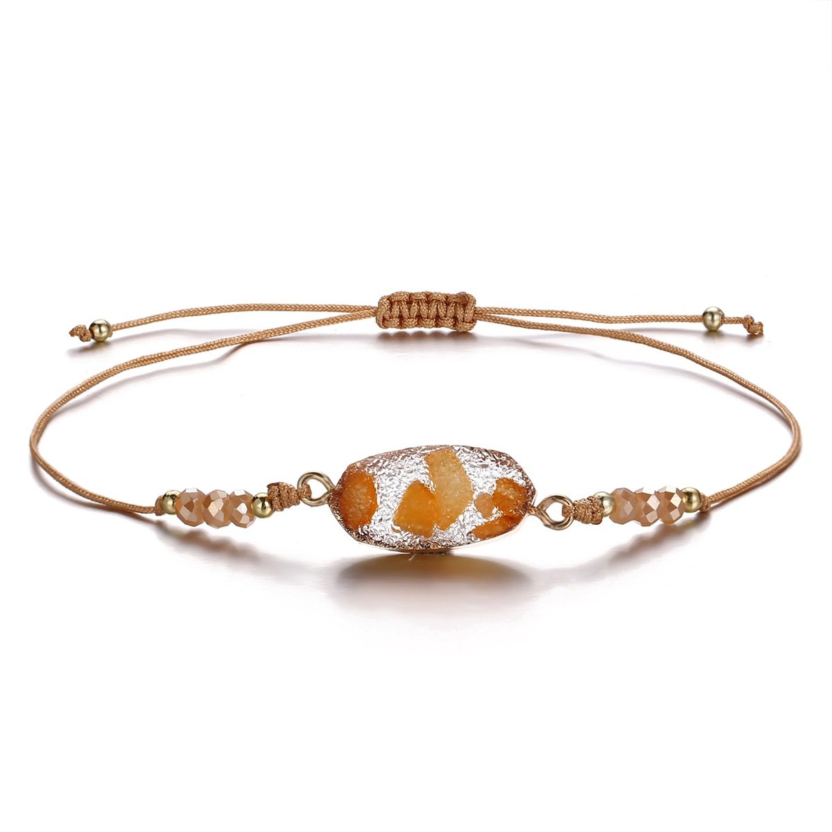 Natural Stone Orange 18K Gold Plated Bracelet in 18K Gold Plated