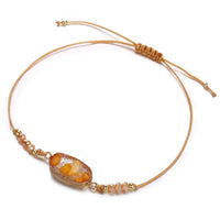 Natural Stone Orange 18K Gold Plated Bracelet in 18K Gold Plated