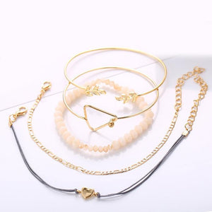 5 Piece Geo Set 18K Gold Plated Bracelet in 18K Gold Plated