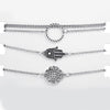 4 Piece Hamsa Set 18K White Gold Plated Bracelet in 18K White Gold Plated