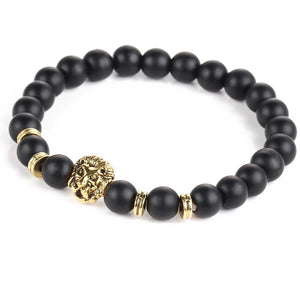 Black Lion Head 18K Gold Plated Bracelet in 18K Gold Plated