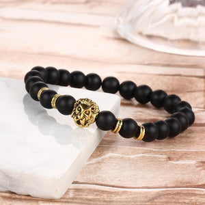 Black Lion Head 18K Gold Plated Bracelet in 18K Gold Plated