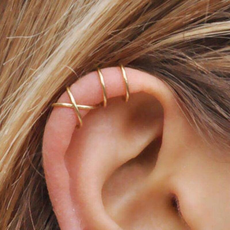 2 Piece Ear Cuff 18K Gold Plated Earring in 18K Gold Plated