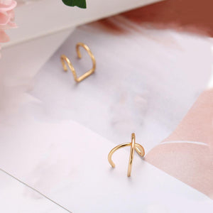 2 Piece Ear Cuff 18K Gold Plated Earring in 18K Gold Plated